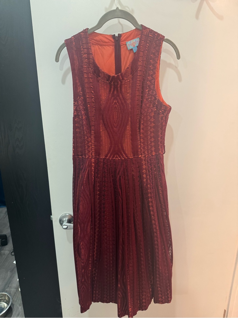 Plenty by Tracy Reese Sleeveless Red Lace Fit & Flare Dress